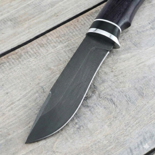 Нож Кречет х12мф черный граб стабилизированная карельская береза (фиолетовая)