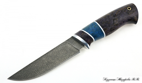 Knife Bayonet HV-5 stabilized Karelian birch (blue+purple)