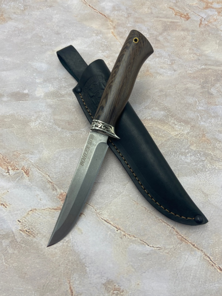 Нож Ирбис сталь S 390 рукоять венге мельхиор (распродажа) 