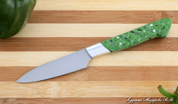Нож Шеф овощной сталь 95х18 рукоять акрил зеленый