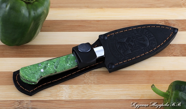 Chef vegetable knife steel 95h18 handle acrylic green