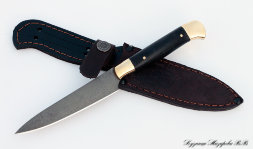 Нож Шеф-Повар №8 Х12МФ черный граб латунь