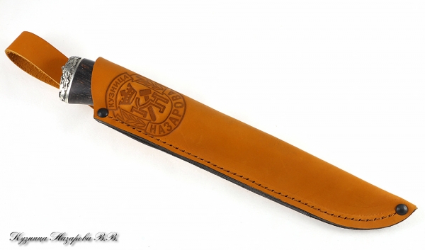 Нож Овод S390 мельхиор стабилизированная карельская береза (коричневая)