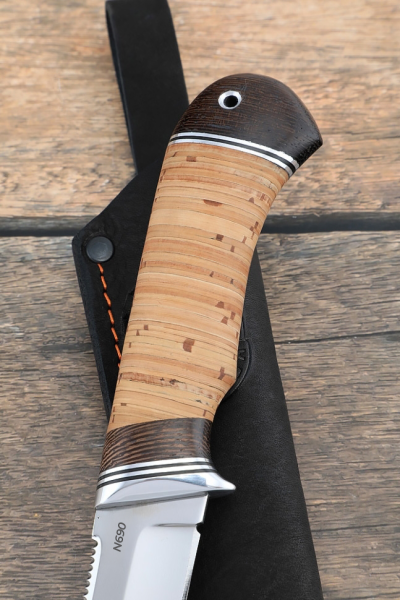 Нож Рыбак сталь N690  береста