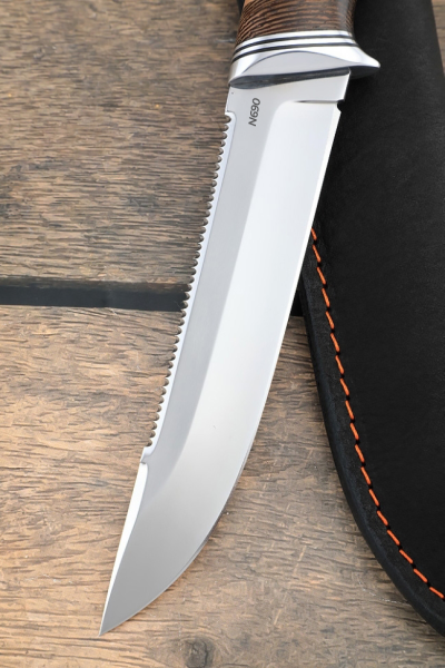 Нож Рыбак сталь N690  береста