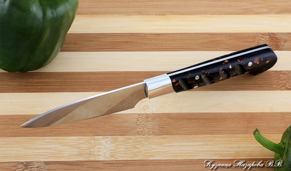 Chef vegetable knife steel 95h18 handle acrylic brown
