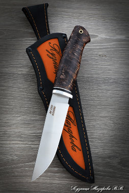 Нож Барс M390 стабилизированная карельская береза (коричневая)