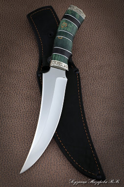 Нож Восток Х12МФ комбинированная карельская береза черный граб мельхиор