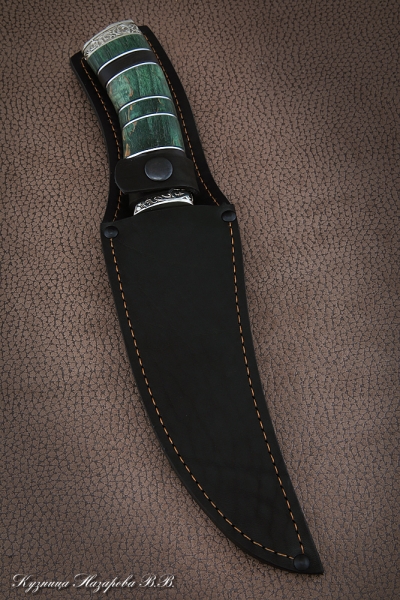 Нож Восток Х12МФ комбинированная карельская береза черный граб мельхиор