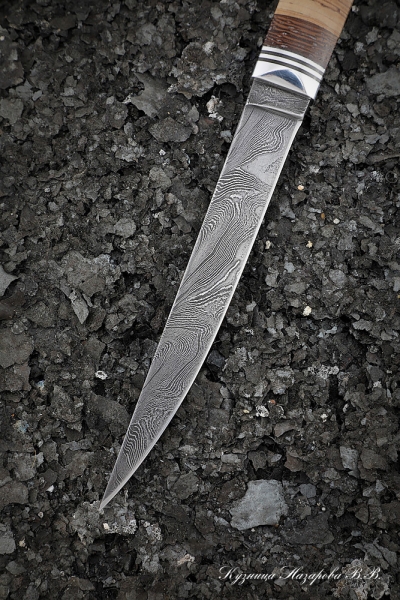 Нож Учар дамаск рукоять береста