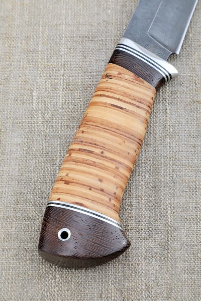 Knife Moray Eel Damascus birch bark
