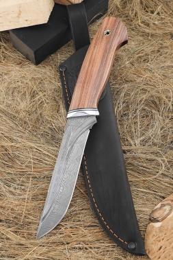 Knife Fighter Damascus valley, rosewood handle
