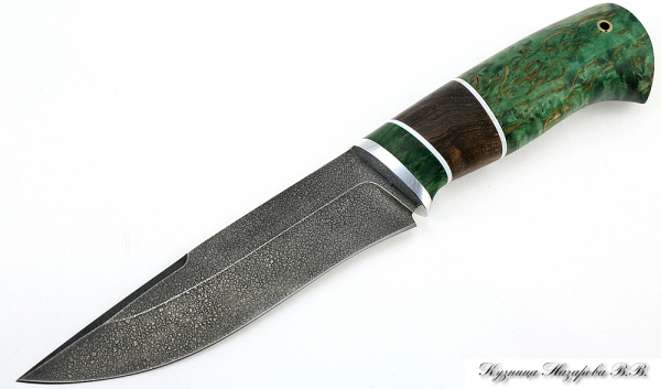 Knife Wasp HV-5 stabilized Karelian birch (brown+green)