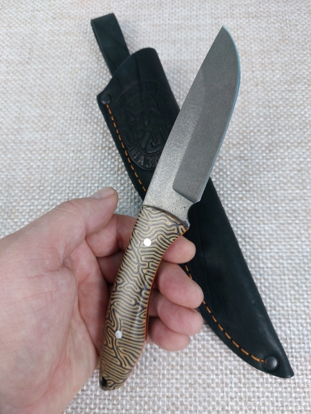 Нож Ласка Х12МФ цельнометаллический рукоять накладки G10 (распродажа)
