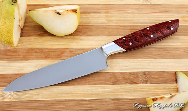 Knife Chef No. 3 steel 95h18 handle acrylic red