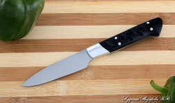 Нож Шеф овощной сталь 95х18 рукоять акрил черный
