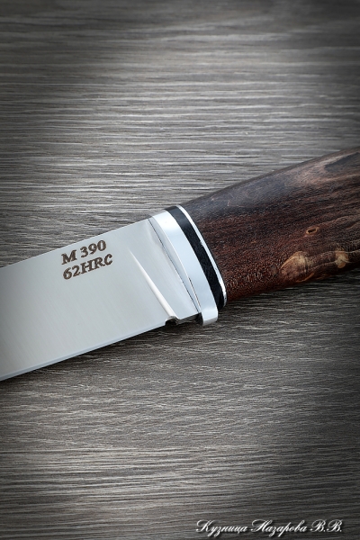 Нож Беркут 2 M390 стабилизированная карельская береза коричневая