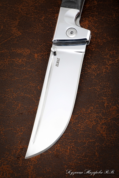 Нож складной Пчак сталь Elmax накладки карбон с мусульманским значком