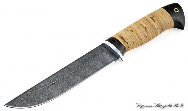 Knife Kosach Damascus birch bark