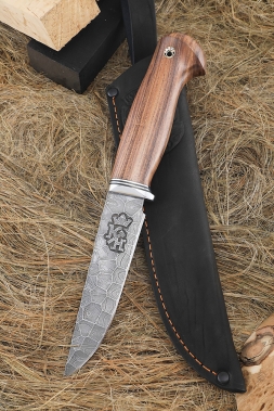 Knife Leopard Damascus full stone handle rosewood