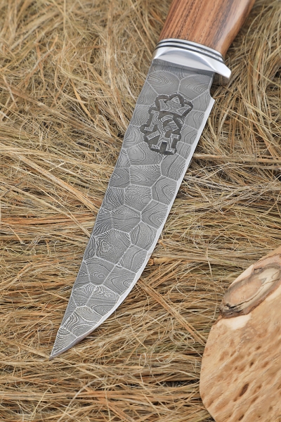 Knife Leopard Damascus full stone handle rosewood