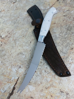 Нож Шеф № 4 сталь 95Х18 рукоять акрил белый (Распродажа)