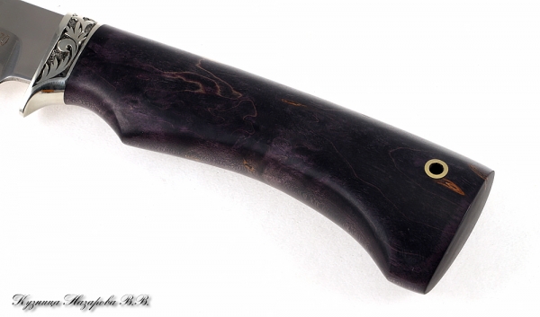 Нож Сапер S390 мельхиор стабилизированная карельская береза (фиолетовая)