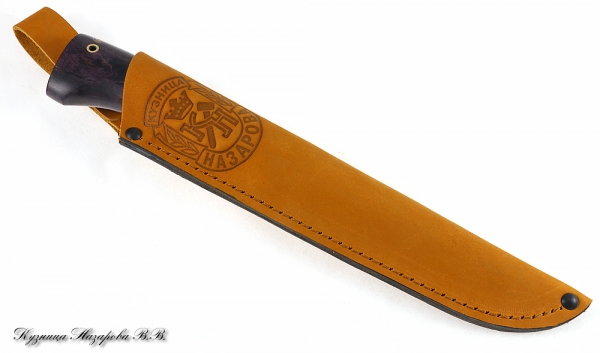 Нож Сапер S390 мельхиор стабилизированная карельская береза (фиолетовая)