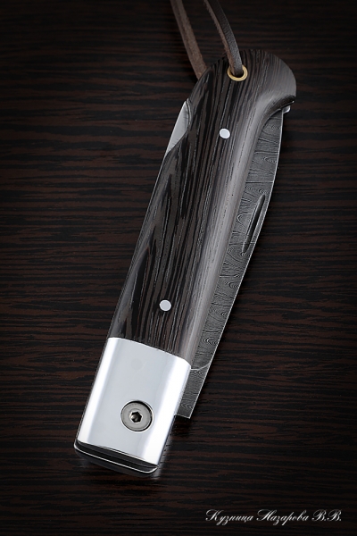 Нож складной Судак 2 сталь дамаск накладки венге с дюралью