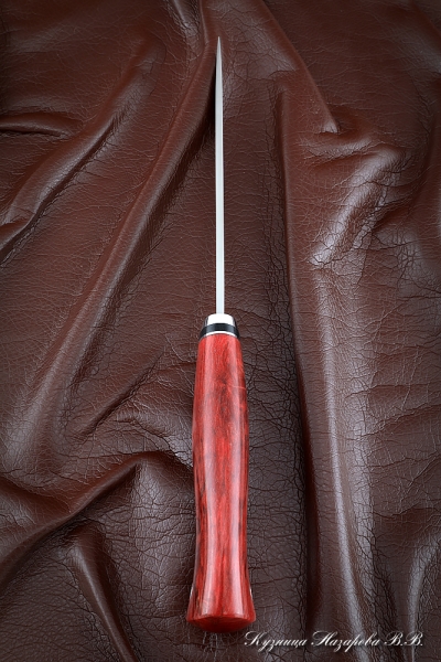 Нож Засапожный M390 стабилизированная карельская береза красная