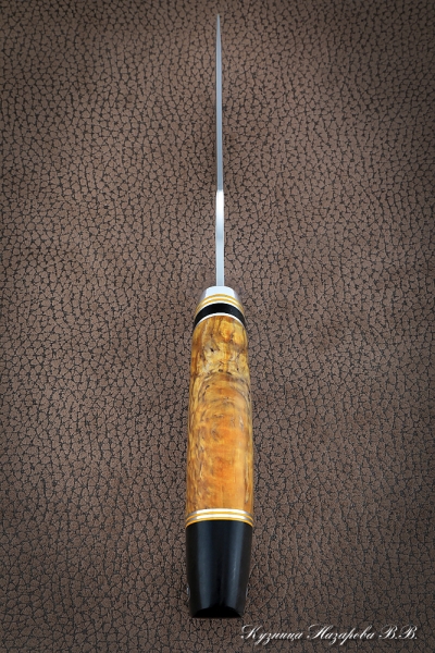 Нож Пума 2 Х12МФ карельская береза янтарная черный граб