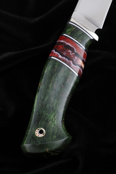 Нож Овод S390, карельская береза зеленая, зуб мамонта (New)