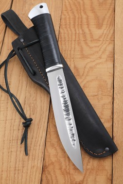 Нож Якут 3 сталь Х12МФ рукоять наборная кожа, дюраль