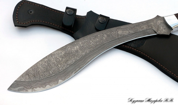 Machete Knife No. 1 Damascus steel, wenge handle