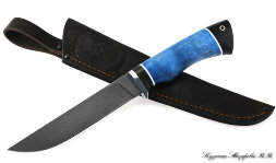 Knife Cardinal 2 H12MF black hornbeam stabilized Karelian birch (blue)
