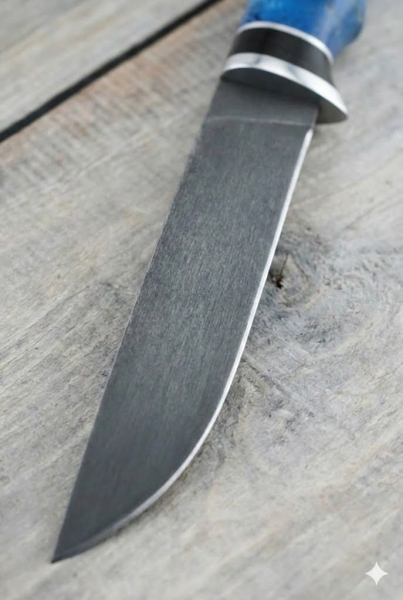 Нож Кардинал 2 х12мф черный граб стабилизированная карельская береза (синяя)