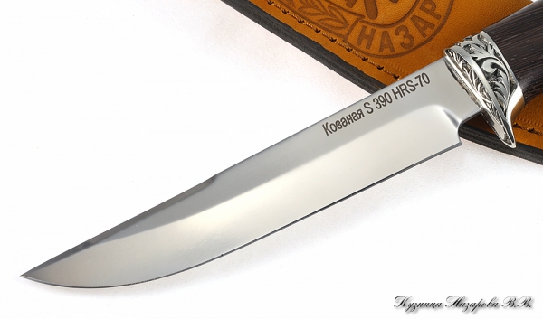Нож Ирбис S390 мельхиор венге