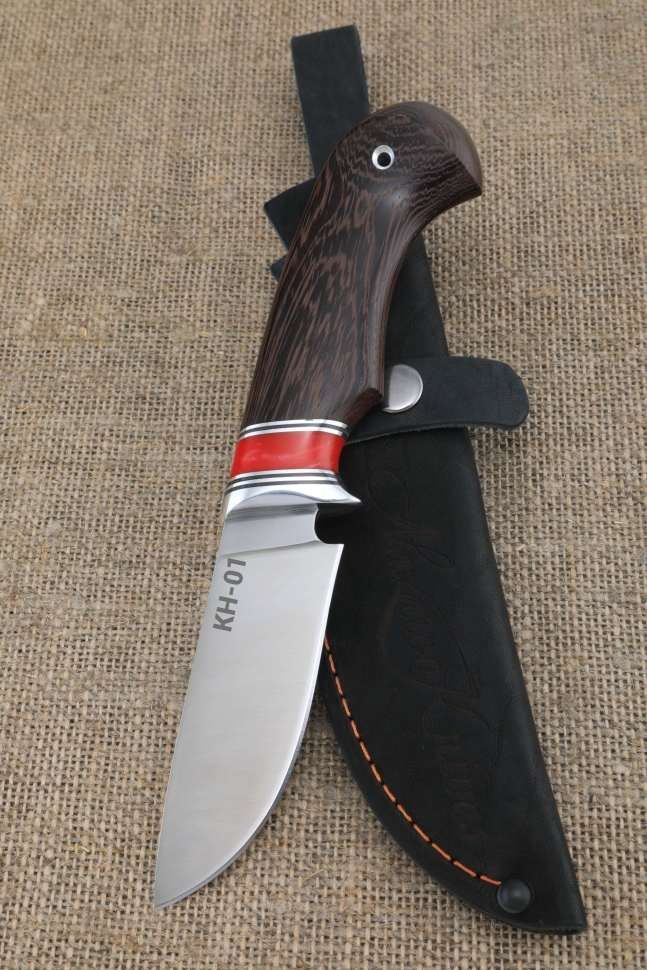 Hunting knife KN-01 handle wenge red acrylic