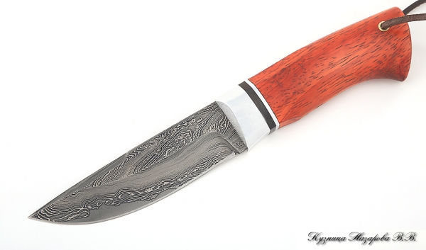 Cheetah Damascus Laminated paduk knife
