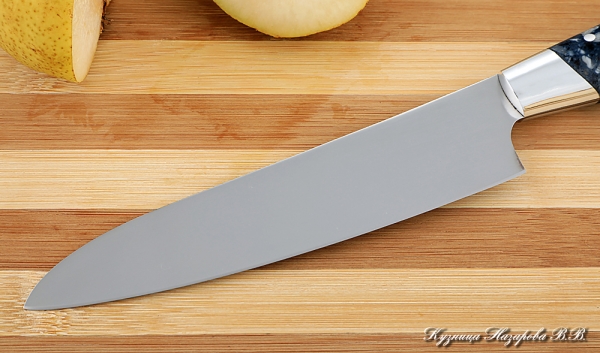 Knife Chef No. 3 steel 95h18 handle acrylic blue