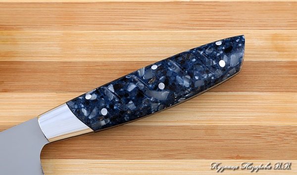 Кухонный нож Шеф № 3 сталь 95Х18 рукоять акрил синий