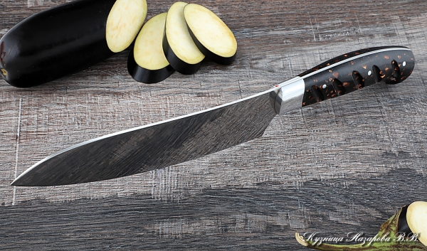 Кухонный нож Шеф № 11 сталь 95Х18 рукоять акрил коричневый