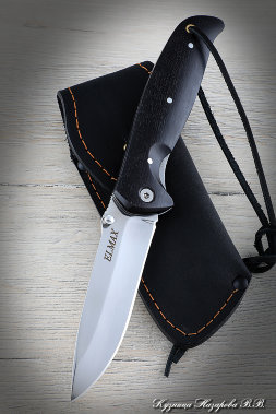 Folding knife Corvette steel Elmax handle black hornbeam