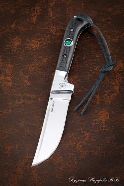Нож складной Пчак сталь S390 накладки карбон с мусульманским значком