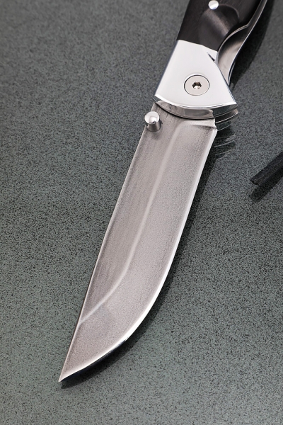 Folding knife Rook from a car spring handle black hornbeam