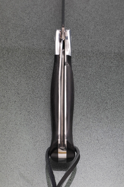 Folding knife Rook from a car spring handle black hornbeam