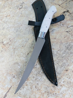 Нож Шеф № 7 сталь 95Х18 рукоять акрил белый (Распродажа)