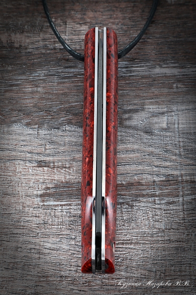 Нож складной Мексиканец сталь Х12МФ накладки акрил красный