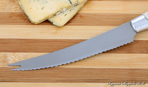 Кухонный нож Шеф № 4 сталь 95Х18 рукоять акрил белый