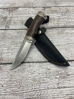 Нож Гепард сталь S 390 рукоять венге мельхиор  (распродажа) 